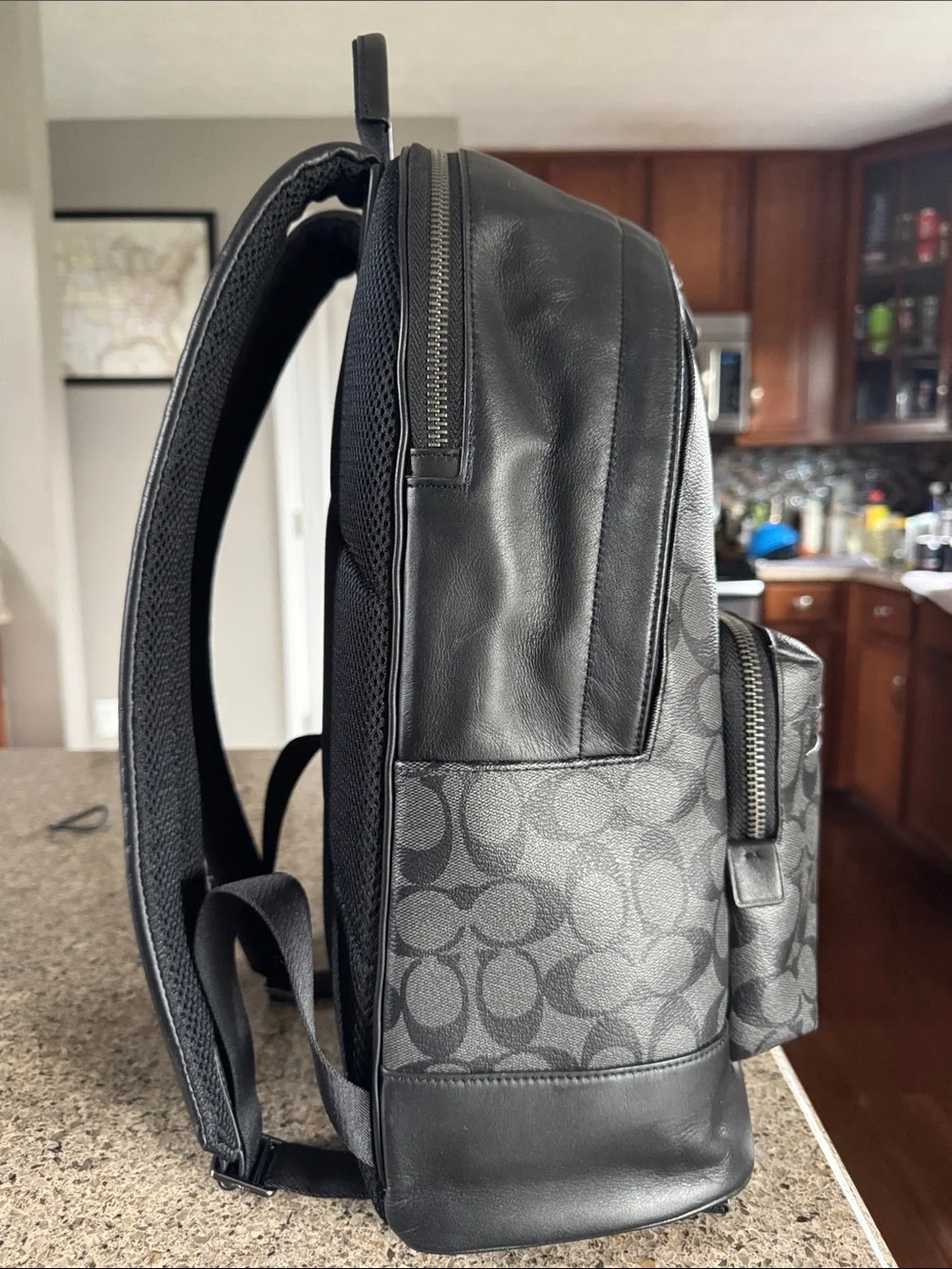 😎Coach Men's Signature Canvas Backpack in Gray !! EUC good condition 😎